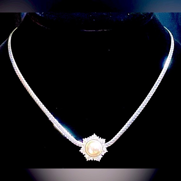 Dior Jewelry - Christian Dior pearl & rhinestone pendant necklace